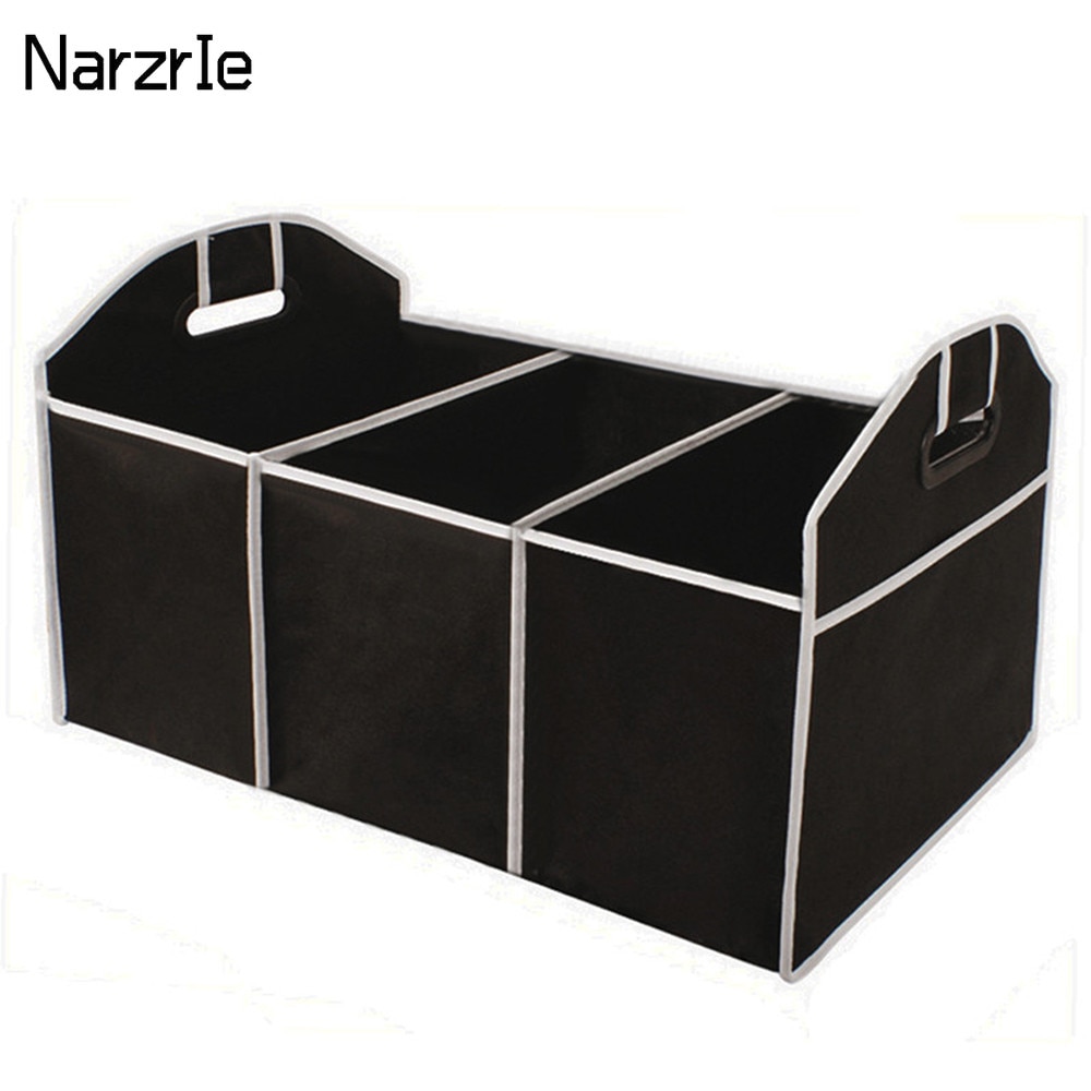 Storage Box Organizer Car Accessories Car Trunk Storage Box Extra Large Collapsible Organizer 3 Compartments Car Seat Organizer