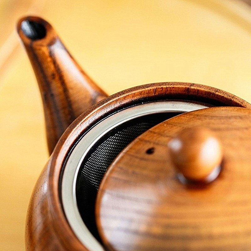 Conjunto de bule de chá e chá de chá de madeira natural de nimitime e conjunto de bule de chá de jujuba