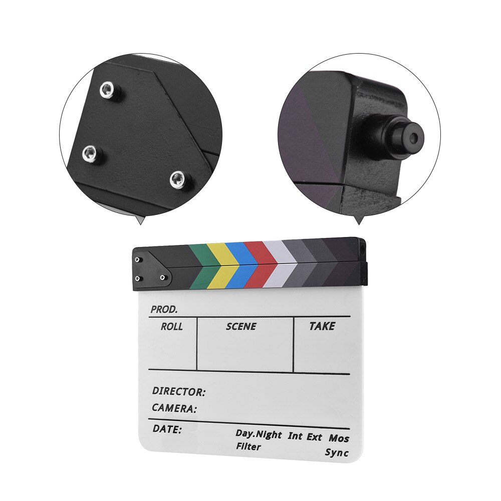 Andoer Film ClapperBoard Acrylic Clapboard Dry Erase TV Movie Director Cut Action Scene Slate Clap With Marker Pen Eraser