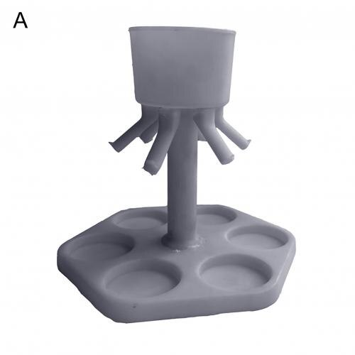 Hexagonal 6 Shot Glass Cocktail Dispenser Revolving Bar Decanter Holder: A