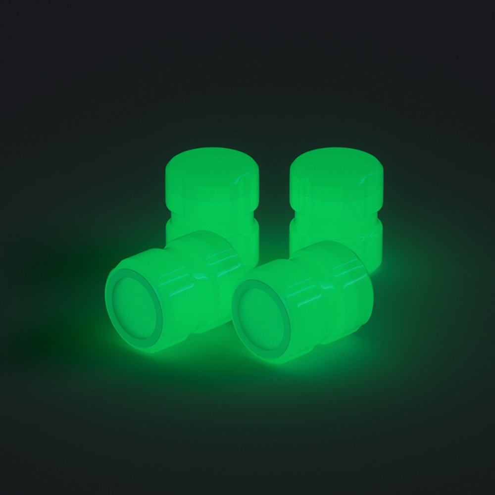 Tapas de válvula luminosas fluorescentes, verdes, azules, brillantes, para coche, motocicleta, rueda de bicicleta, estilo, cubo de neumático, decoración automática