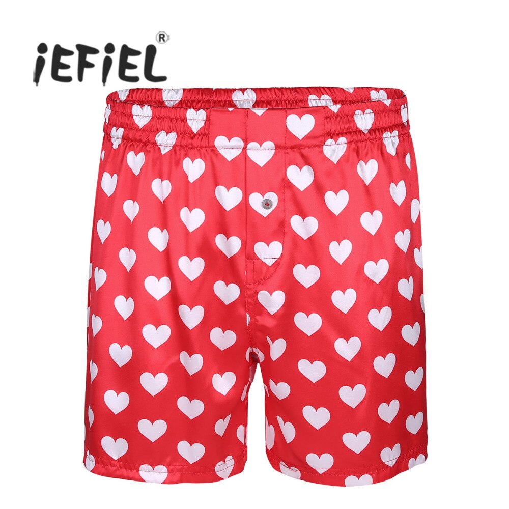 herren Cute Liebe Herz Druck Klassische Weiche Boxer Shorts Leichte Lose Outfit Lounge Shorts für Strand Party Sommer Kleidung