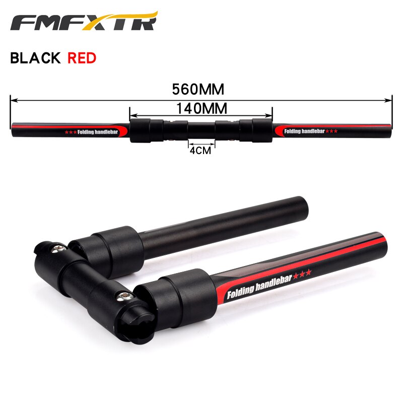 FMFXTR Foldable Aluminium Bicycle Handlebar Kick Scooter Handle Bar 25.4/31.8mm Road MTB Folding Bike Accessories Handlebars: red 560mm