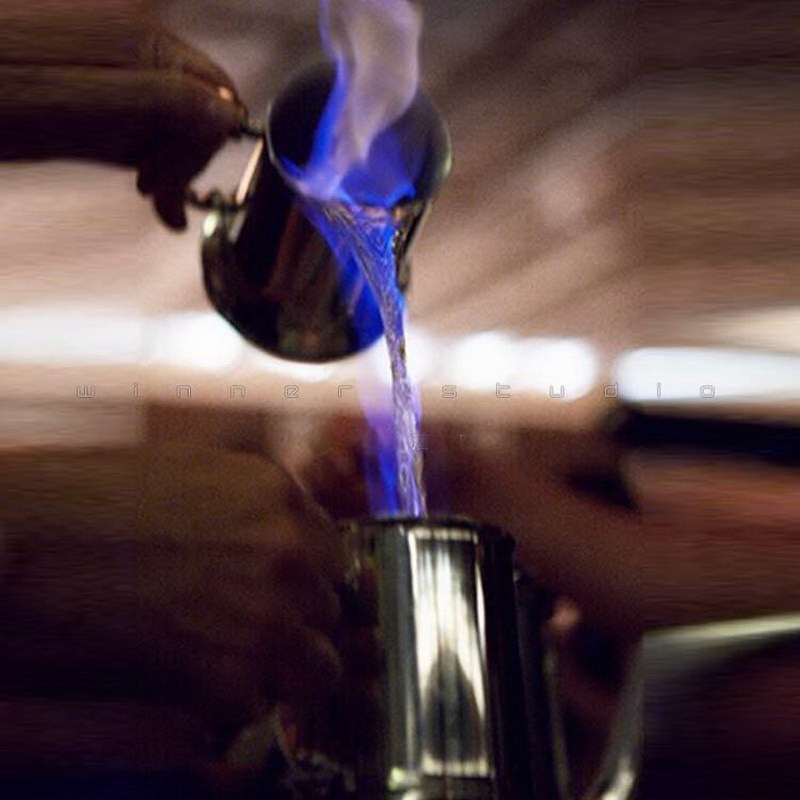 Flame Cocktail cups Stainless steel beer mug handle large mug ice flame cocktail stainless steel cup
