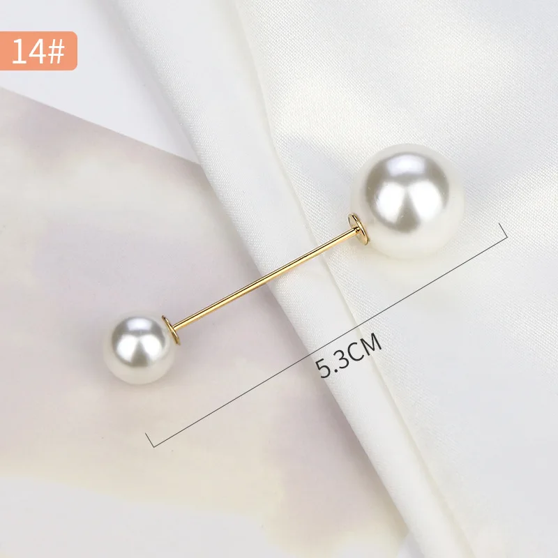 2/4 Uds broche de perlas alfileres suéter chal Clips imitación perla diamantes de imitación Collar Pin de seguridad para mujer chica ropa vestido Accesorios: S / Negro