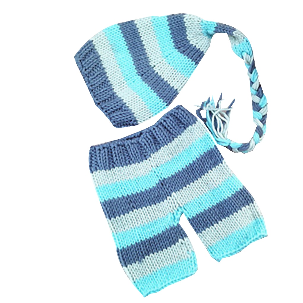 Handgemaakte baby dieren stijl foto prop outfit kleding wol breien haak fotografie hoed stoffen set