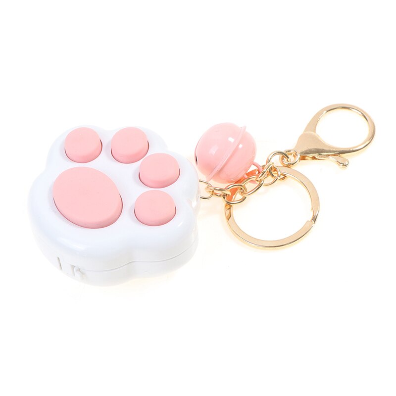 1Pc Volwassenen Kids Stress Relief Speelgoed Draagbare Kat Poot Vorm Geheugen Doolhof Kubus Gadget Sleutelhanger Educatief Decompressie Game: white