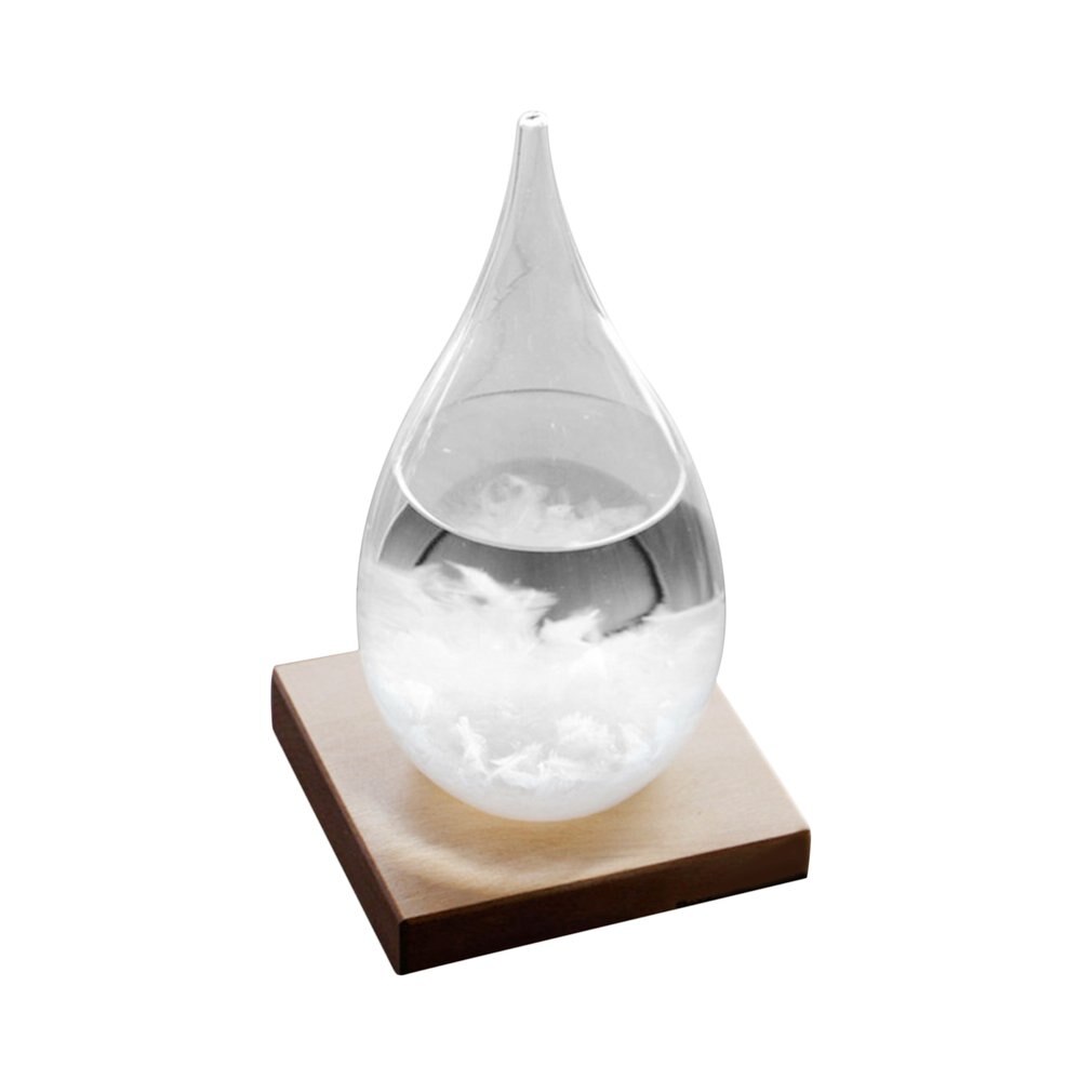 Glasflaske skrivebord vejrstation vejrforudsigelse gennemsigtig bold storm glas hjem kunst indretning: Default Title