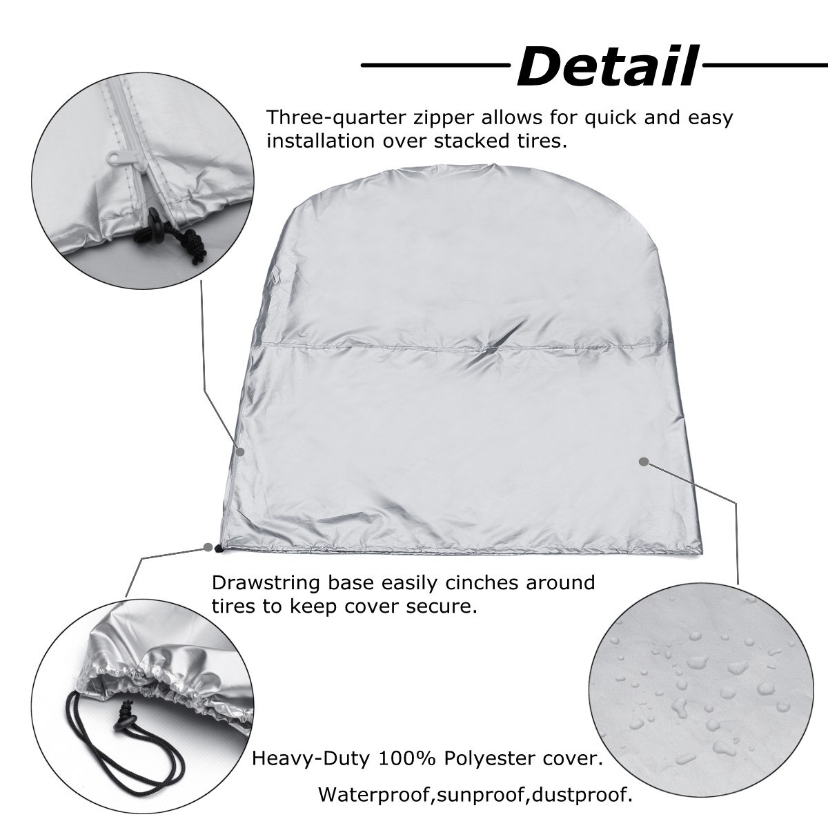 82x120cm Car Tire Cover Case Spare Tyre Storage Bag Garage Auto Tire Accessories Waterproof Dustproof Protector 4 Tires Holder