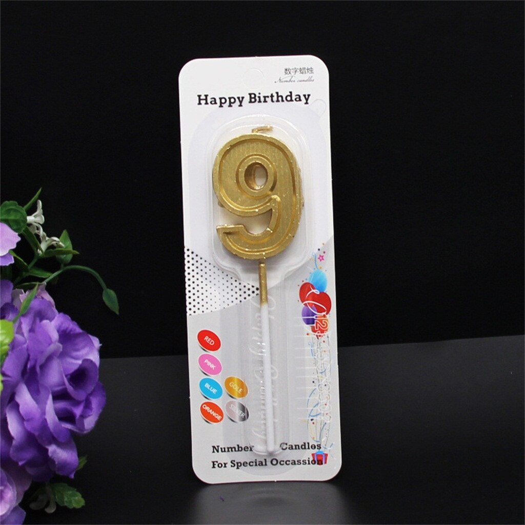 Glitter Talking Tables Number Candles Gold Number 0-9 Birthday Party Candle Cake Home Decoration Accessories Украшение Комнаты#: I