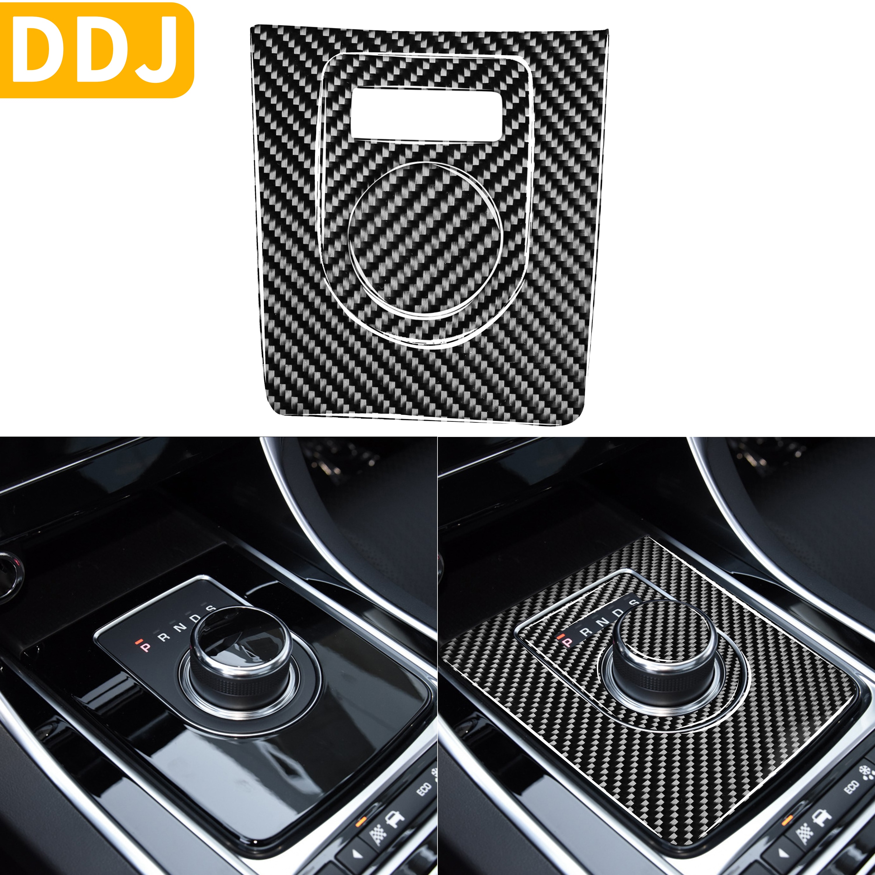 For Jaguar F-PACE XE XF XJS R Sport X761 X760 X260 Accessories Carbon Gear Box Shift Shifter Suround Insert Button Trim Sticker