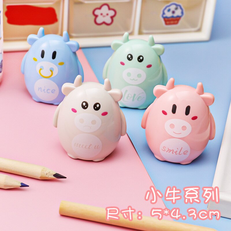 1pc Cartoon Animal Series Pencil Sharpener Mini Cute Sharpener for Kids Children Students Supplies Stationery: D Series-1pc random