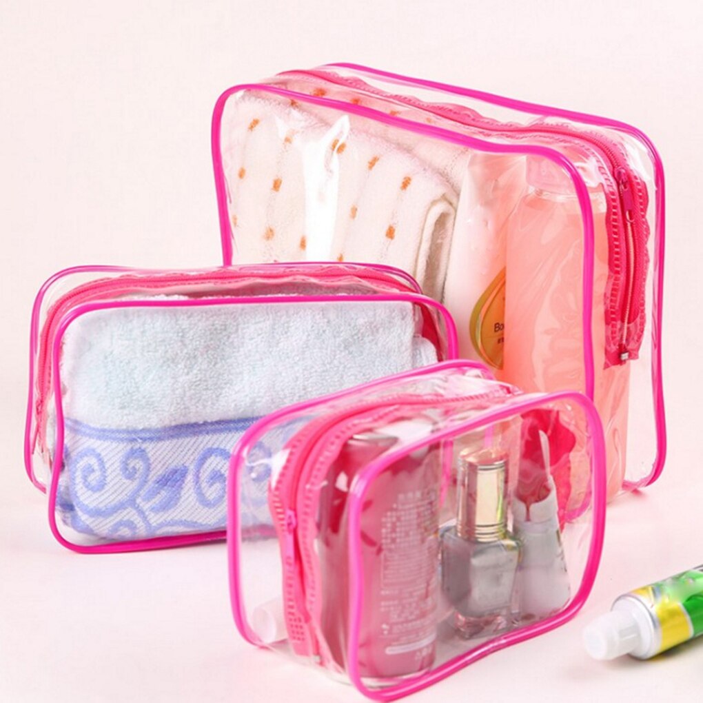 Bolsa de cosméticos transparente de PVC, organizador de viaje para mujer, bolsa de maquillaje transparente con cremallera, estuche de belleza, bolsa para maquillaje, bolsas de baño y lavado, bolso de mano