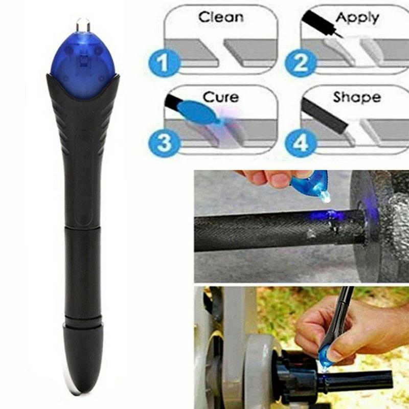 Fix Pen Welding 5 Second Quick Fix UV Light Repair Pen Tool Kit Compound of Super Powered Liquid Plastic Dip Welding