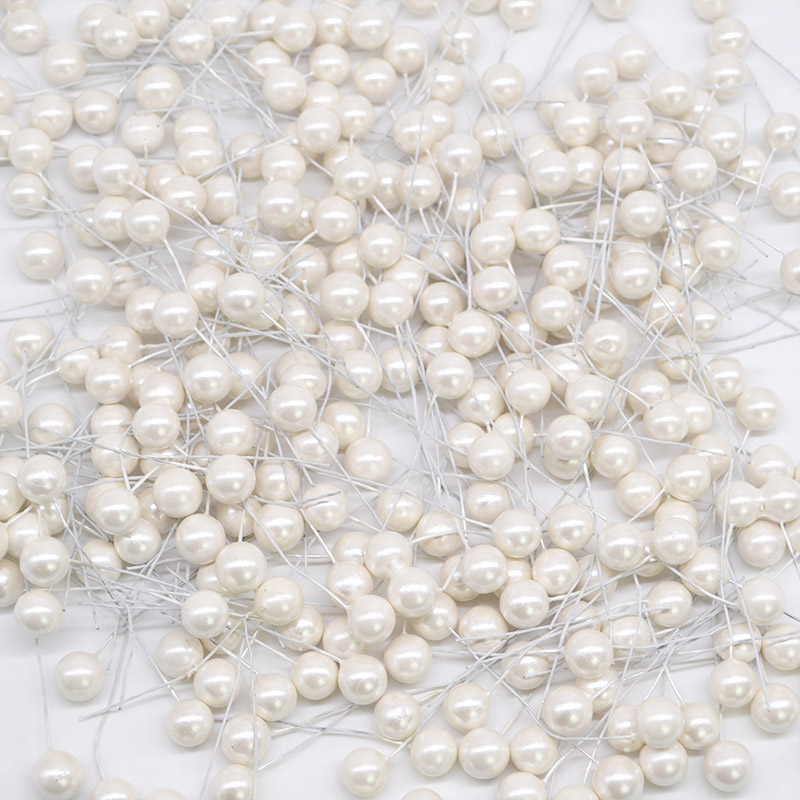 100 st/lot 12mm pärla plast ståndare konstgjord blomma små bär körsbär för bröllop jul tårta låda kransar dekoration: F04