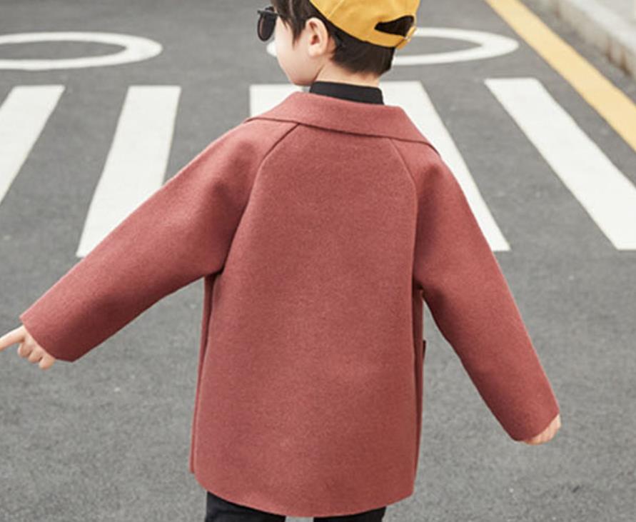 Winter Jassen Jongens Effen Wollen Double-Breasted Baby Jongen Revers 1 2 3 4 5 Y Kinderen Bovenkleding Jassen wollen Jas Voor Jongens