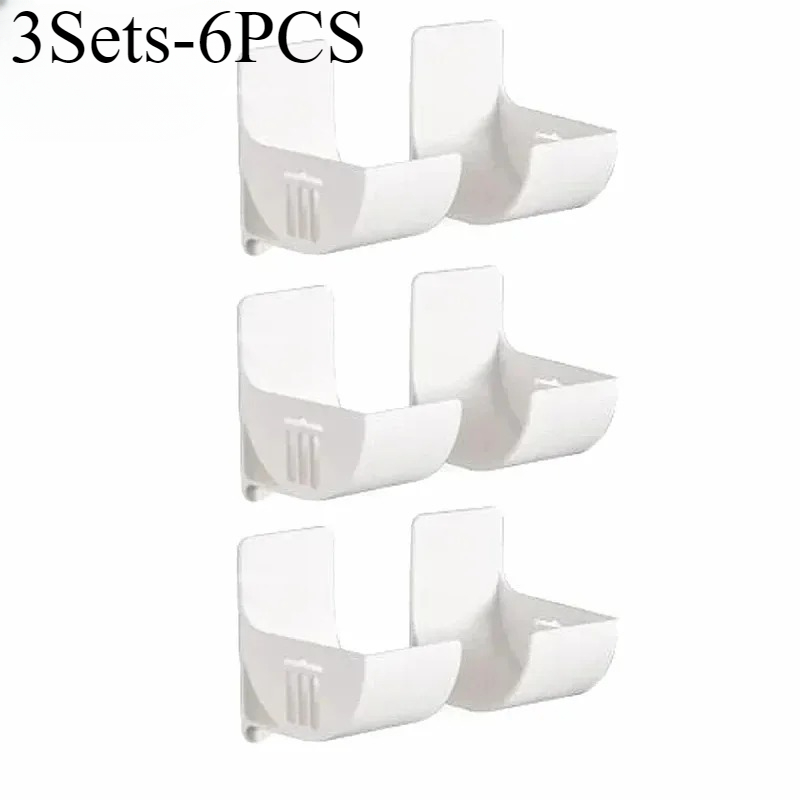 16PCSWall Mounted Non-Punch Storage Tray Kitchen Shelf Plastic Wrap Garbage Bag Refrigerator Side Bathroom Bedroom Storage Shelf: light green