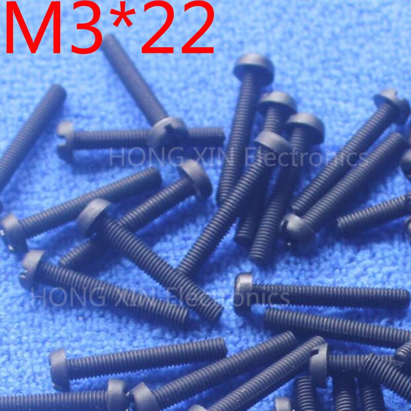 M3*22 22mm 1 pcs black Round Head nylon Screw plastic screw Insulation Screw brand RoHS compliant PC/board DIY hobby etc