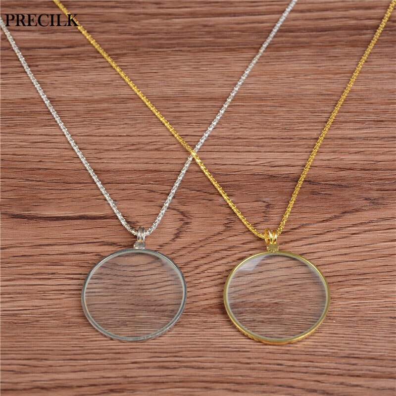 5X Magnification Portable Metal Hanging Chain Necklace Magnifiers Loupe Mirror Magnifying Glasses Reading Phone Screen Book