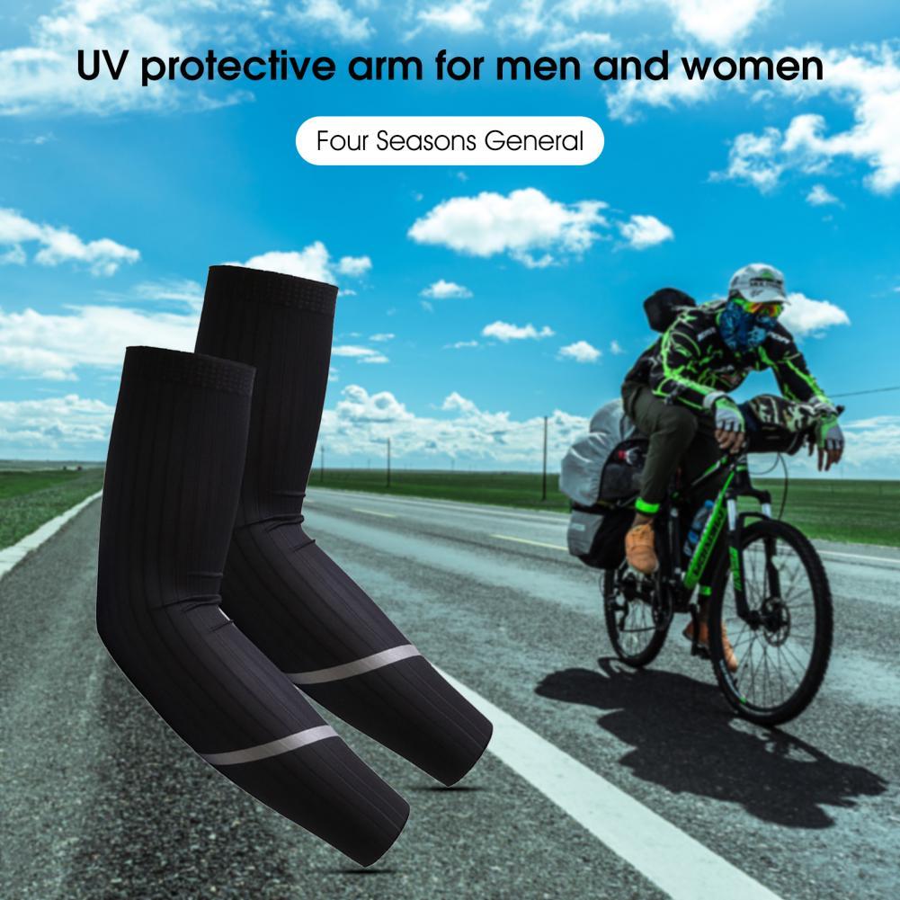 1 Pair Unisex Cycling Arm Sleeves High Elasticity Relieve Muscle Fatigue Lightweight Arm Protection Sleeves for Riding