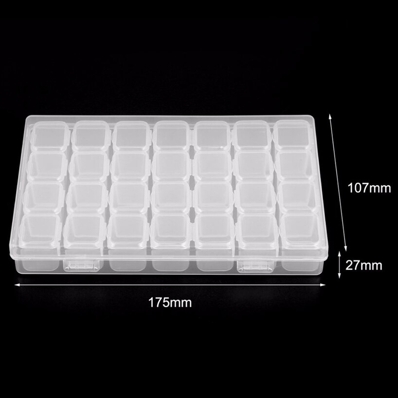4 stks 28 slots Clear Plastic opbergdoos, diamant borduurwerk, 28 cell Kralen steentjes container, diamant schilderen Accessoires