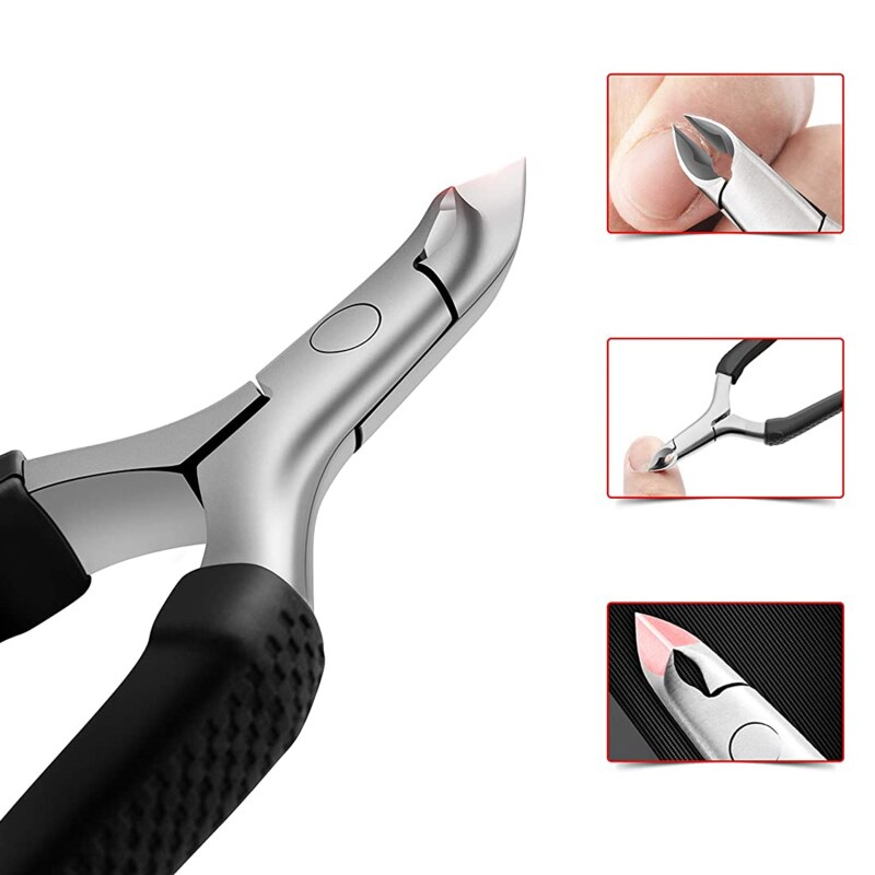 Stainless Steel Cuticle Nipper Cutter Nail Nail Tools Cuticle Remover 1Pcs Silicone Handle Cuticle Nippers For Manicure Pro