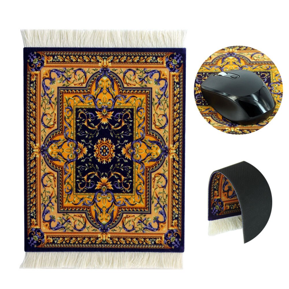 Mouse Pad Small Cute Persian Carpet Laptop Keyboard Disk Mouse Pad White Tassel Rubber Table Mat Doll Carpet Gaming Desk: 16