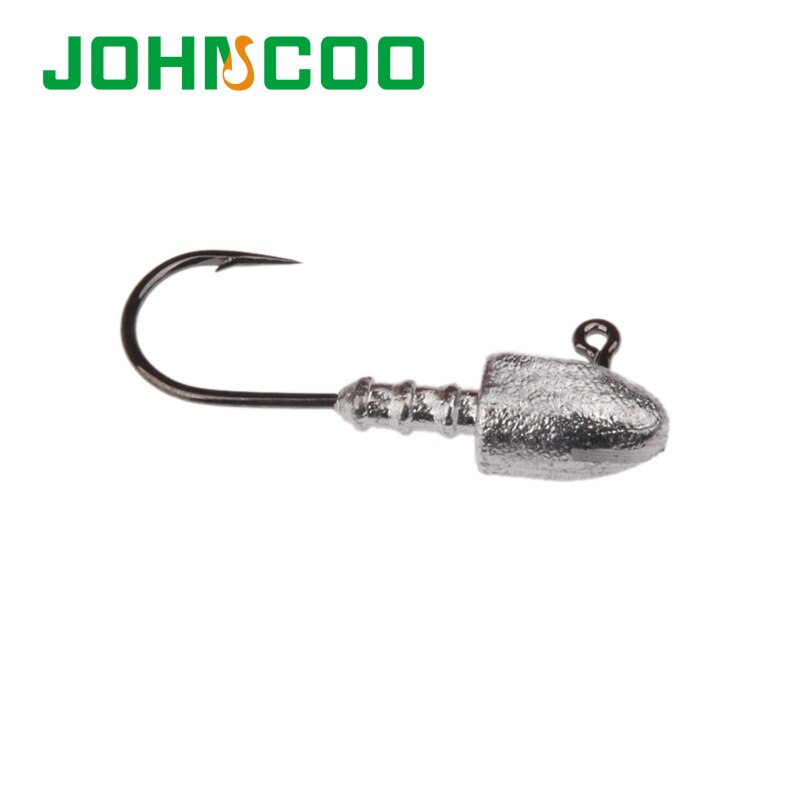 JOHNCOO-anzuelo con cabeza plomada de plomo descubierto, 6 uds., 2,5g, 5g, 7g, 10g, 15g, 18g, gancho de cabeza de plomo, plantillas de cebos, anzuelo de pesca suave, señuelo