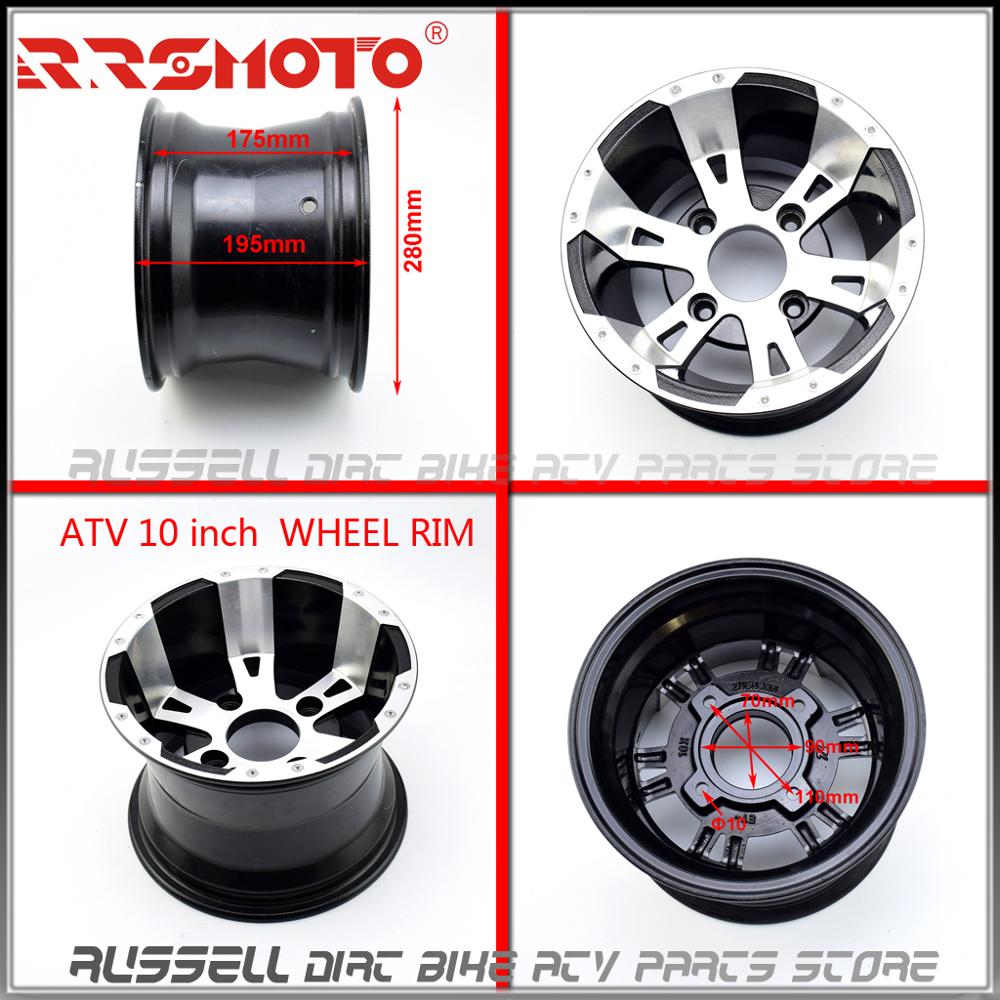 Jante de roues Quad 10 pouces en aluminium | GO kart, Buggy de Golf, Trike tout-terrain, 4 roues F 21/23X7-10 R 20/22X10-10