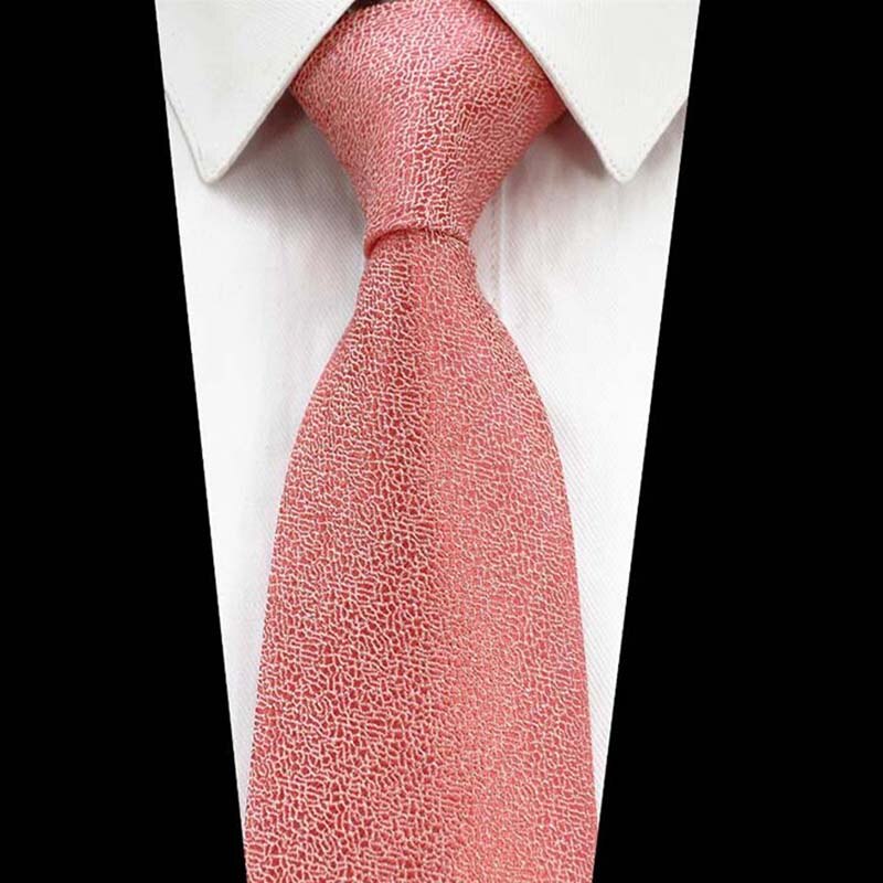 Ricnais 8cm Silk Formal Tie Red Green Solid Necktie For Mens Jacquard Gravata Suit Business Wedding Accessories Neck Tie
