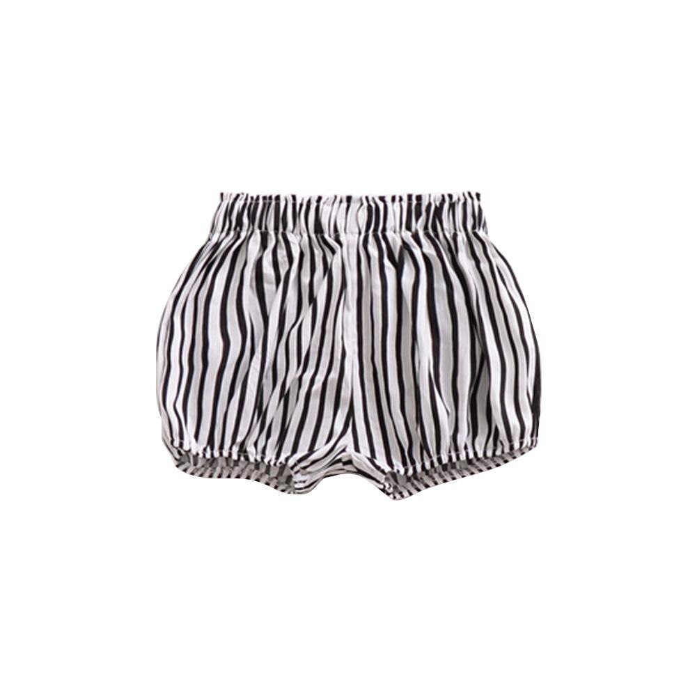 Dishykooker baby sommer bloomers shorts plaid stribe bukser pp bukser til 0 - 3 år lille dreng pige: Stribe / 12m