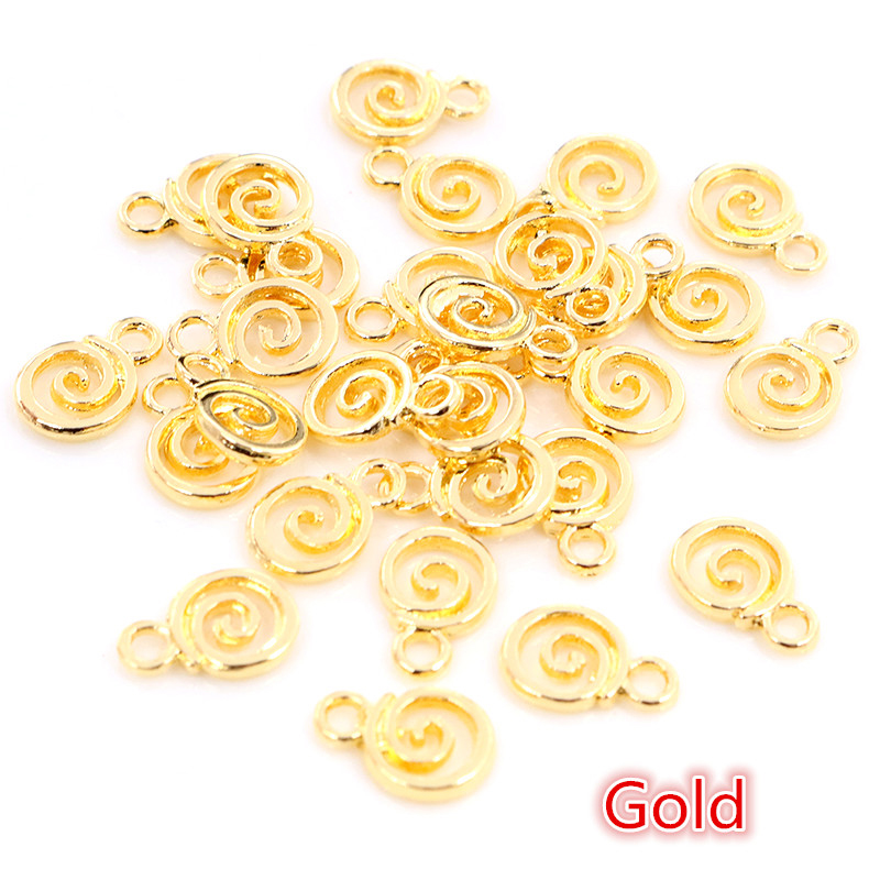 11x8mm 30 stücke Antike Silber Überzogene KC Gold Farben Rhodium Strudel Handgemachte Charme Anhänger: DIY für Armbinde halskette: gold
