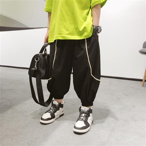 Boys Pants Boy Anti-mosquito Western Style Summer Childrens Trousers Kids Clothing: Black / 10T