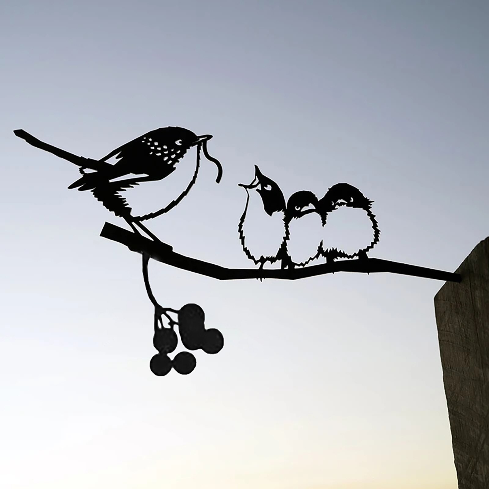 Yard Art Tree Bird Animal Art Garden Metal Tree Stainless Steel Art Metal Bird FFT