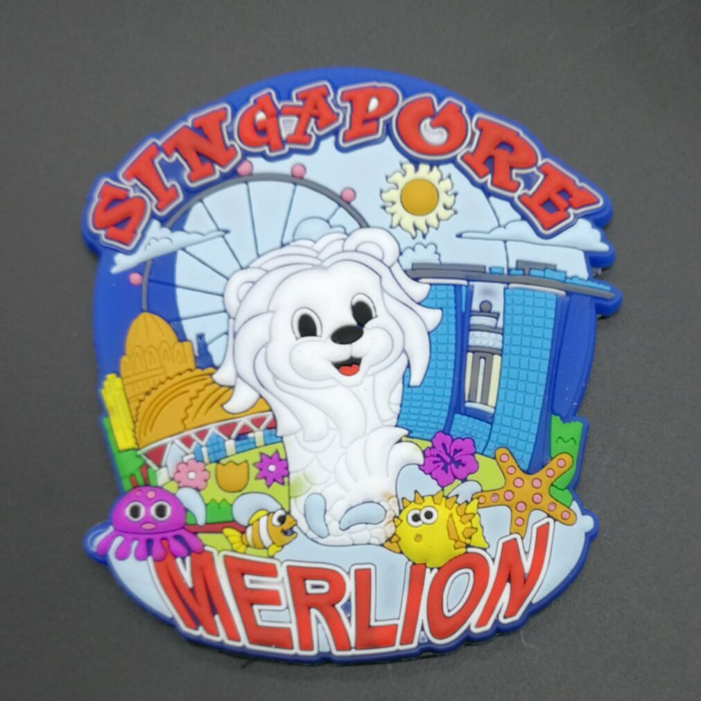 Singapore Rubber Fridge Magnet Tourist Souvenirs Refrigerator Magnetic Stickers Travel collection: XIAOJA (12)