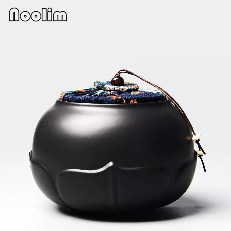 Botes de arcilla púrpura hechos a mano, frascos de especias sellados creativos, caja de almacenamiento de alimentos de cerámica con tapa, portátil, de viaje, Caddy de té Puer: D