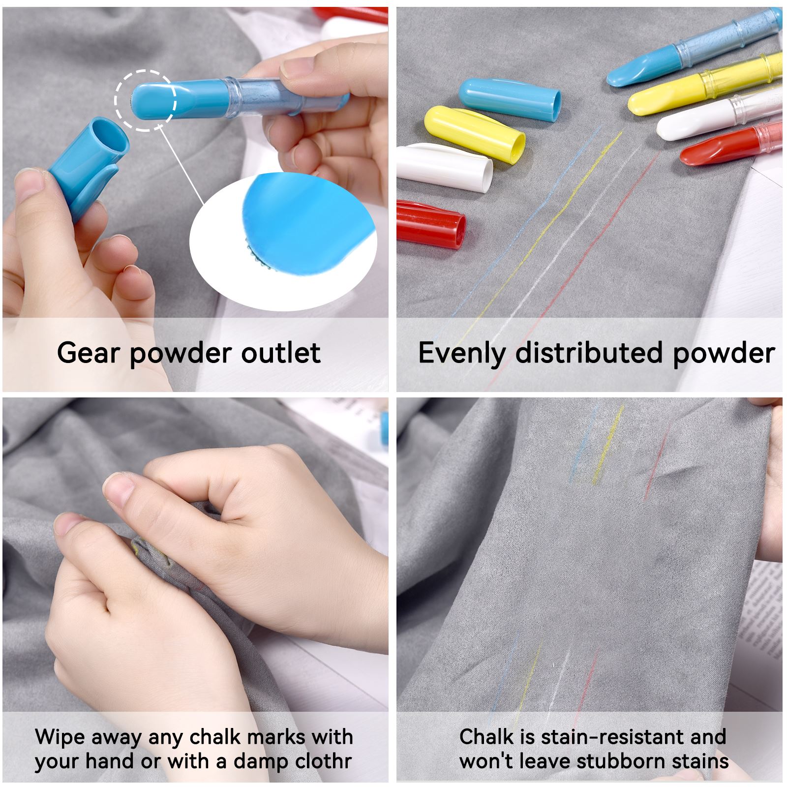Tiza de tela de sastres coloridos, marcador de tela borrable, lápices para ropa de retales, caja de herramientas de costura DIY, conjunto de accesorios de costura