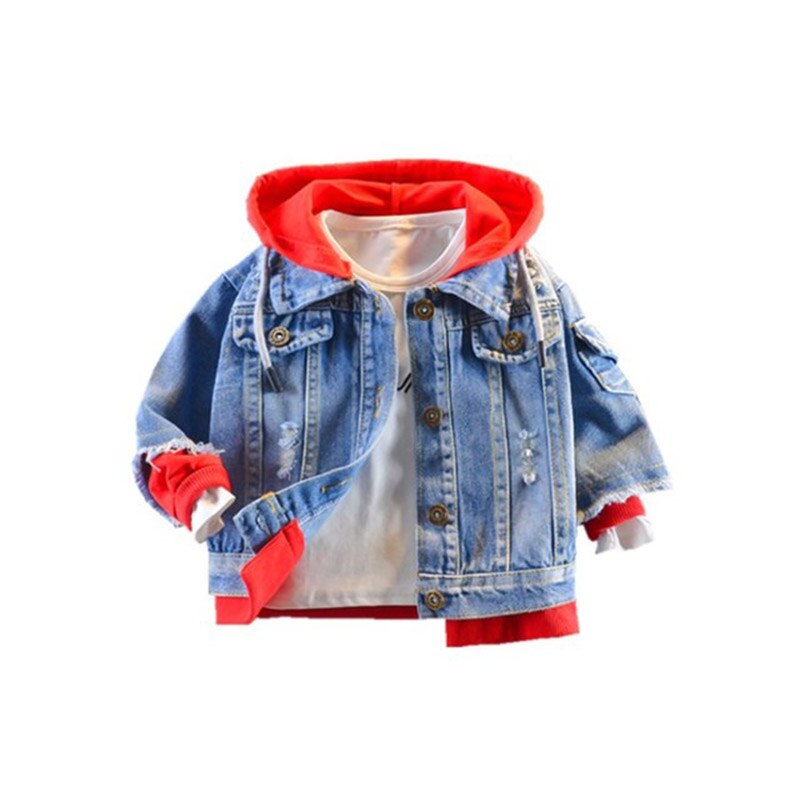 Abrigo para bebé de otoño e invierno, monos cortavientos para niño pequeño, chaqueta vaquera exterior de dibujos animados, Tops con capucha para niño, ropa