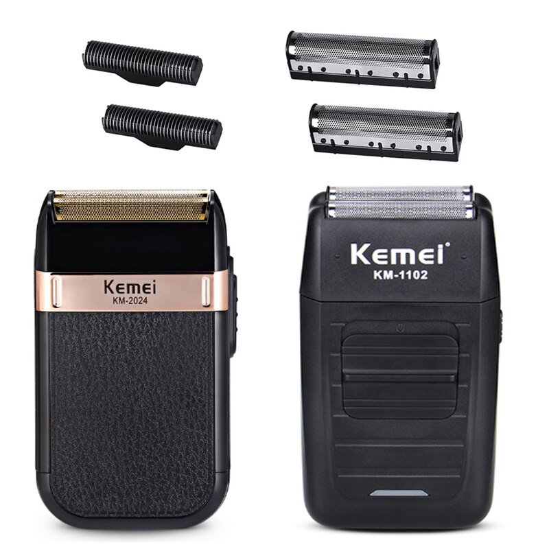 Kemei KM-2024/KM-1102 Shaver Rechargeable Wireless Electric Shaver Floating Double Heads Men's Trimmer Men's Beauty Device 32D
