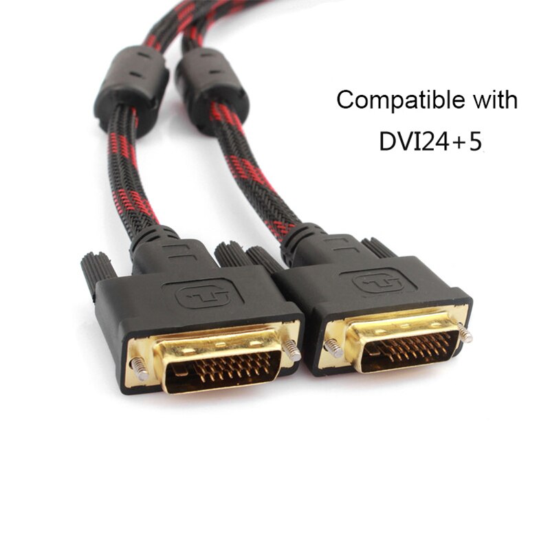 1080P DVI To DVI Cable Adapter 24+1 DVI-D Video Cable for TV Projector Laptop PC Computer HDTV