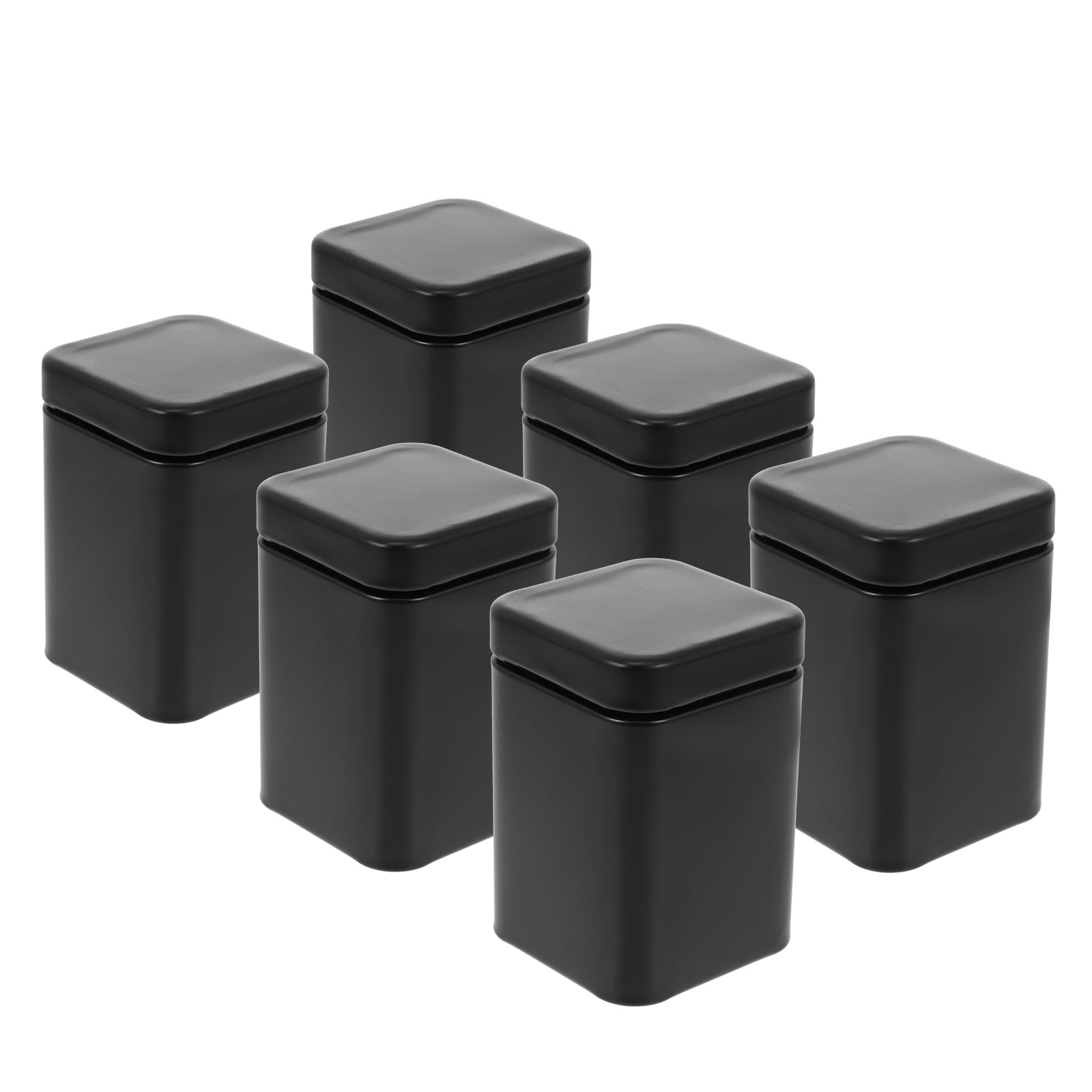 6pcs Loose Tea Tins Tinplate Tea Jars Tea Storage Tanks Biscuits Containers: Default Title