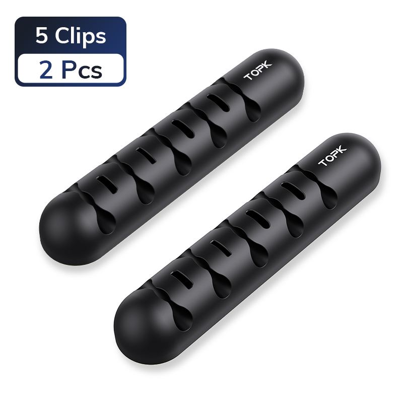 TOPK L35 Cable Organizer Magnetic Plug Box Silicone Cable Winder Flexible Cable Management Clips for Mouse Earphone: Blue