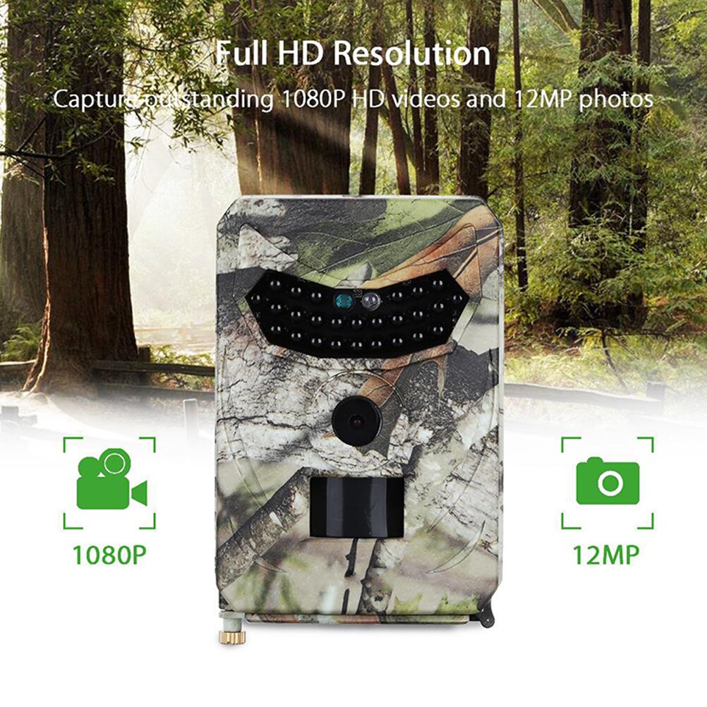 Caméra de traînée 12MP 1080P led infrarouge 850nm caméra de chasse IP56 étanche 120 degrés Angle caméra sauvage ferme moniteur de sécurité