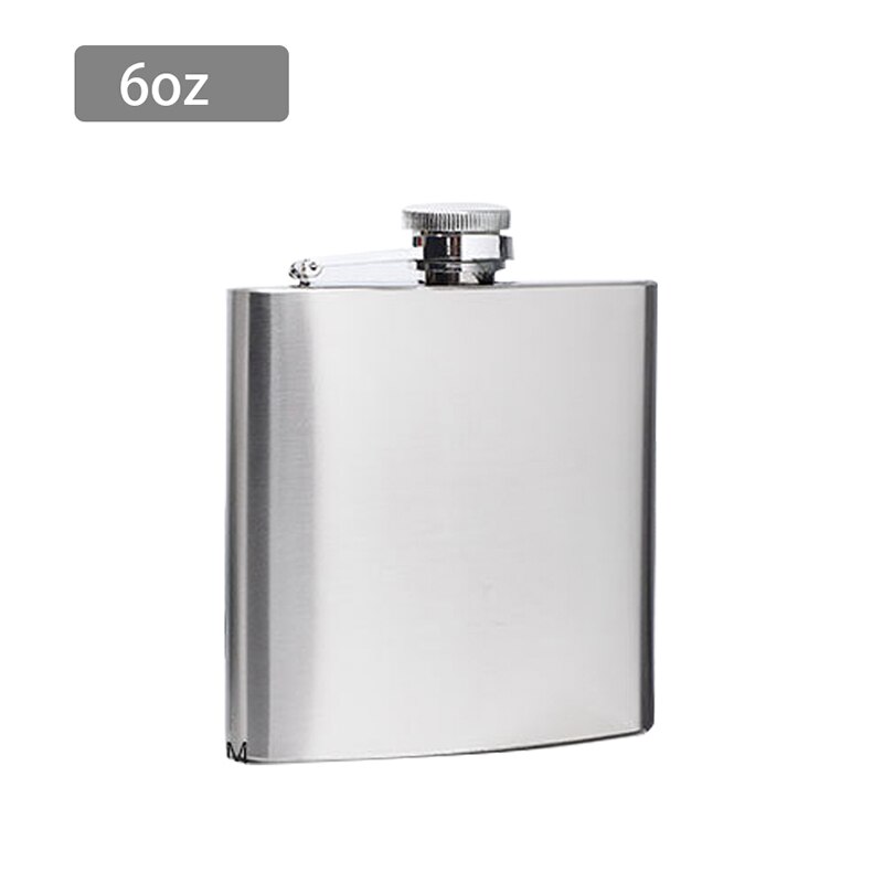 Stainless Steel Hip Flask 4-10 Oz Wine Bottle Portable Hip Flask with Funnel Pocket Alcohol Whiskey Hip Flask Screw Cap: 6oz