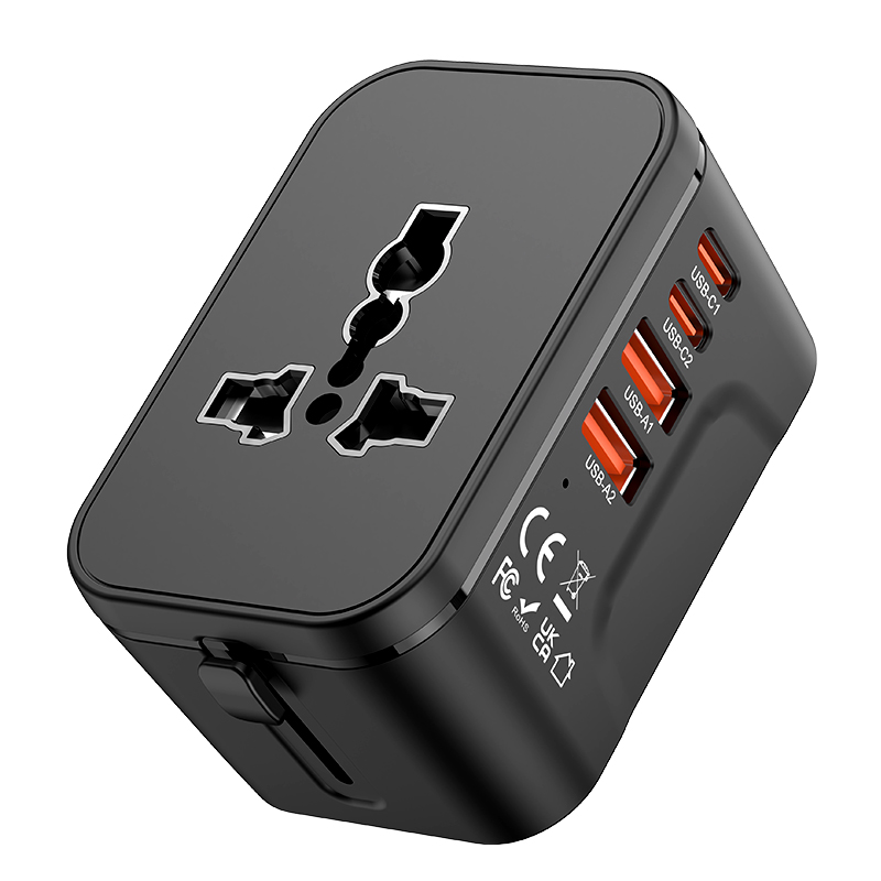 The Universal Adapter Plug 20W Gan Multi-Functional Travel Socket Converter, All-Purpose One To Multiple GAN Fast Charging