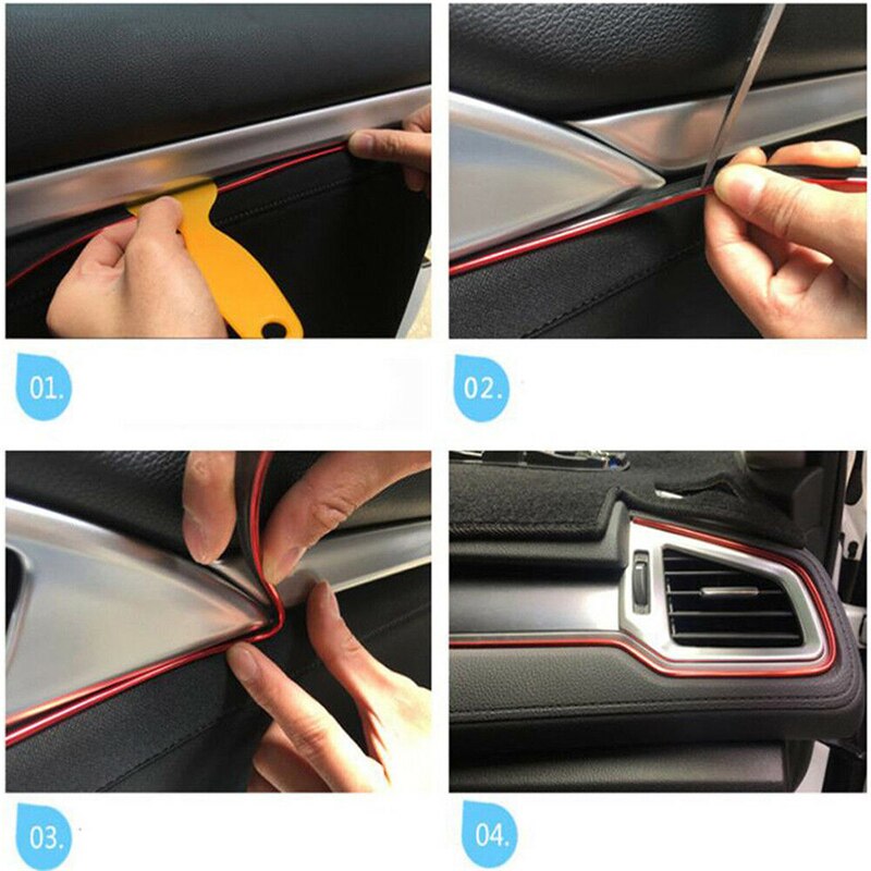 Super Flexibele 5M Auto Interieur Moulding Trim Strip Deur Kloof Edge Moulding Trim Universele Decoratieve Lijn Auto Accessorie