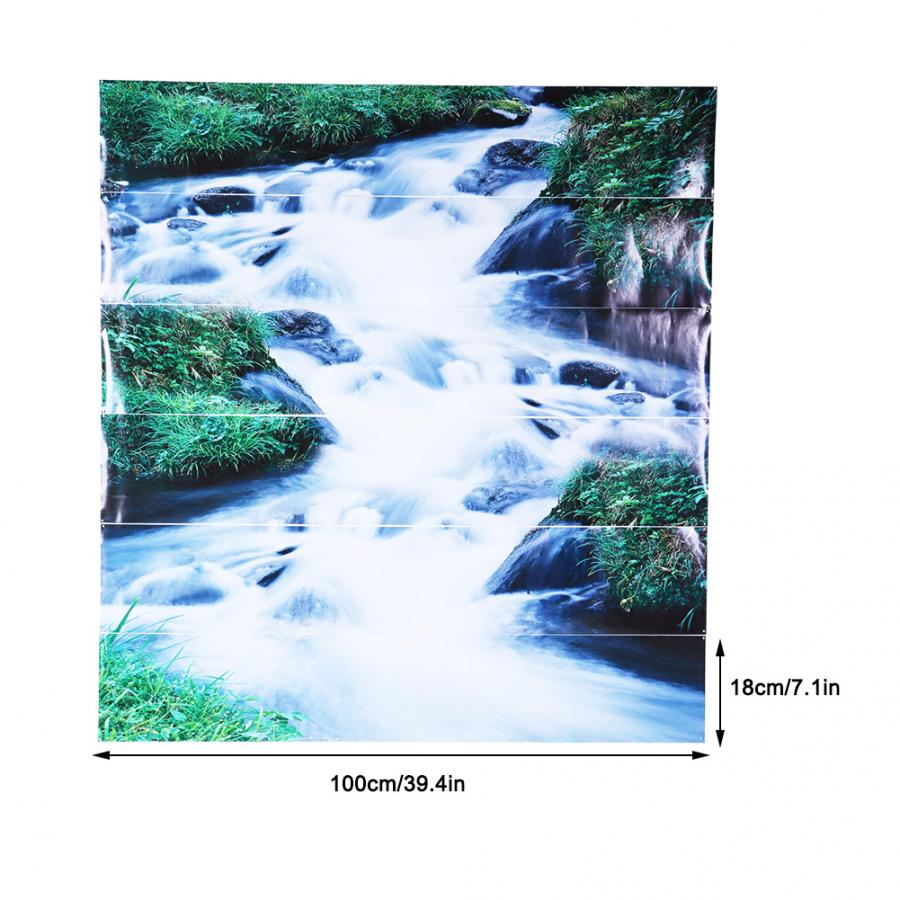 6 Pcs 3D Trap Sticker Waterdichte Zelfklevende Muursticker Waterval Patroon Vloer Sticker Behang Home Decor Decoratie