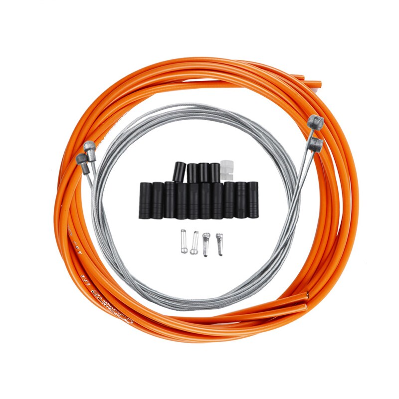 Universal MTB Brake/Shift Cable&Housing Group Sets For Road Bike Bicycle Shift Gear Derailleur/Brake kits Wire Tube Line Hose: 1set orange