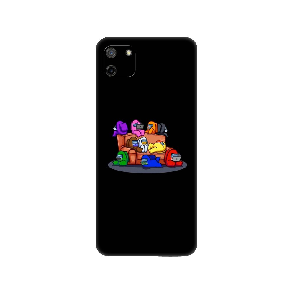 Czarna obudowa tpu do etui OPPO Realme C11 do Realme C 11 RealmeC11 powrót RMX2185 pokrowiec na zderzak wśród nas: 70372