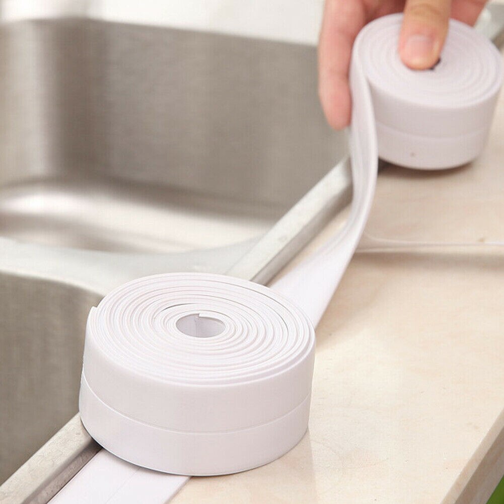 1Roll Bath Wall Sealing Strip Waterproof Self-Adhesive Kitchen Caulk Tape 2.2cm*320cm